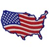EmbTao USA Map Shape American Flag Embroidered Iron On Sew
