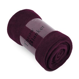 Soft Warm Purple Plush Throw Blanket for Couch – Comfortable Lightweight Fleece Travel Blanket 50” x 60”