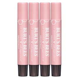 Set de tinte labial brillante Burt's Bees, bálsamo labial tintado en barra, hidratante para todo el día con acabado pigmentado y brillante de origen natural y color acumulable, Pomelo (paquete de 4)
