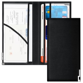 UYYE Magnetic Car Registration & Insurance Card Holder - Car Document Organizer for Vehicle Registration, Insurance Cards and Essentials Fits Glove Box, Compact Design（Black）