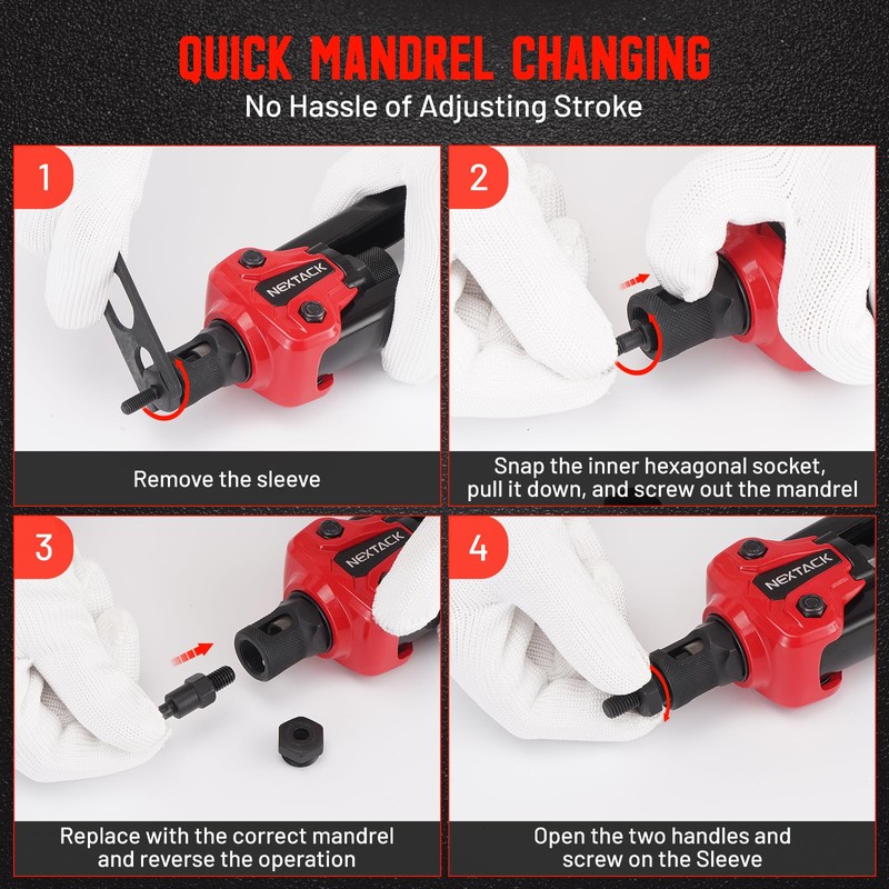 NEXTACK Rivet Nut Tool Kit with a Step Drill Bit,