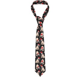 Yilad Christmas Pug Dog Tie for Men and Boy Novelty Full Men's Necktie Fashion Narrow Wide