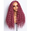 GORGIUS Burgundy Water Wave Lace Front Wigs Pre Cut Glueless