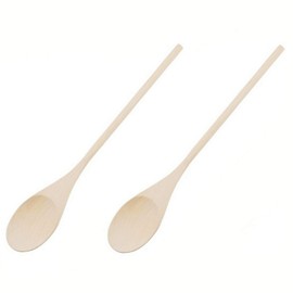 18-Inch Long Handle Wooden Cooking Mixing Spoon, Birch Wood Set of 2