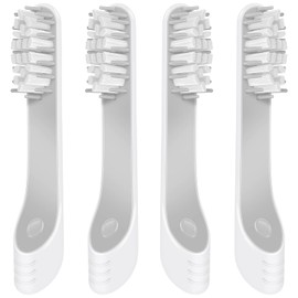 Toothbrush Replacement Heads Compatible with Quip Electric Toothbrush, Soft Bristles Adult Brush Heads, Gray, Pack of 4