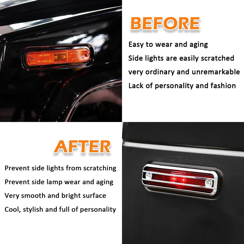 Chrome Plated Side Marker Guard Trim Protector Exterior Accessories for
