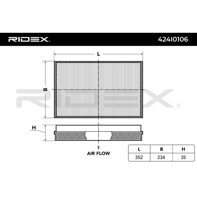 RIDEX Cabin Air Filter 424I0106 CRAFTER 30-50 Box (2E_) 352