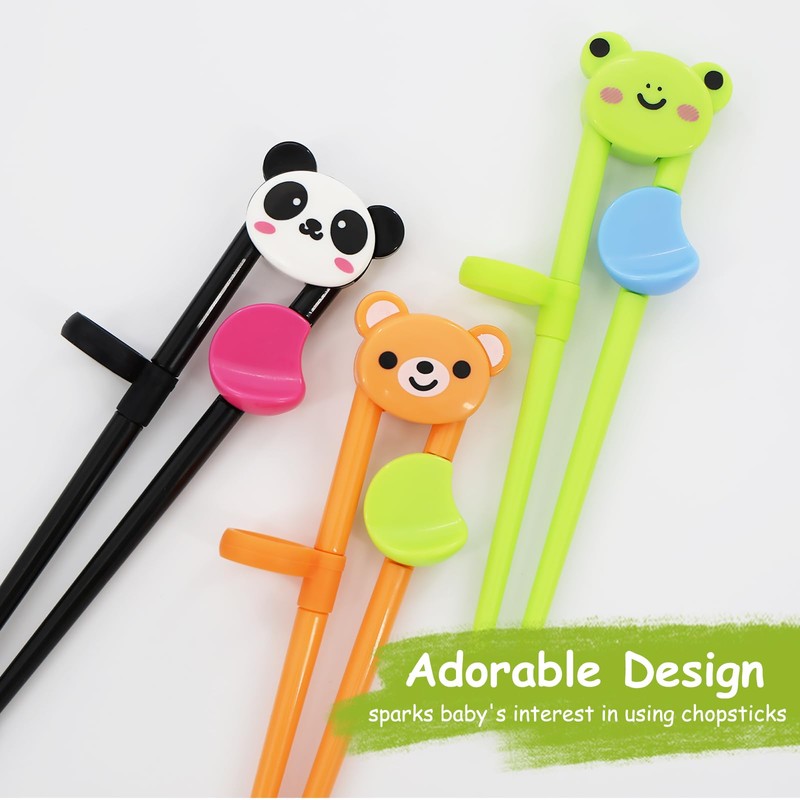 8 Pairs Training Chopsticks for Kids, Beginners Learning Chopsticks, Cute