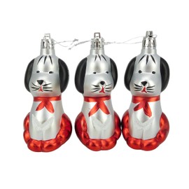 Christmas Concepts® Pack Of 3-110mm (4.4") Dog Christmas Tree Baubles