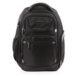 Brookstone Luggage Laptop Backpack, Black/Gold, 18 Inch