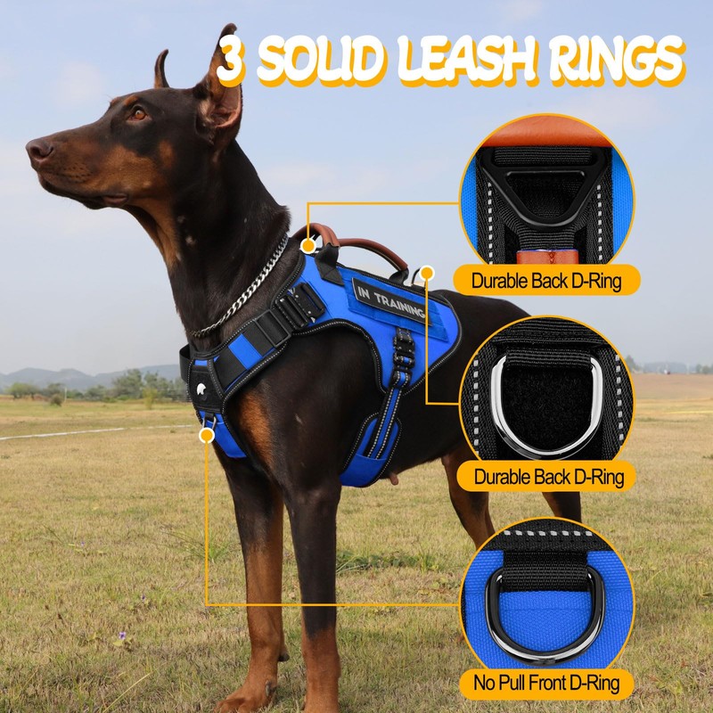 Service Dog Vest - HEYCAHVA Tactical Dog Harness Full Metal