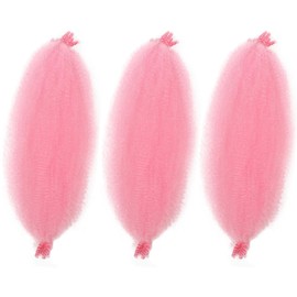 Kaluli Marley Hair 16 Inch Pink Braiding Hair for Versatile Styles (Soft Locs, Faux Locs, Passion Twist, Spring Twist) - Sew-In Installation - Human Hair - 3 Packs