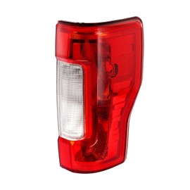 HECASA RH Tail Light Compatible with 2017-2019 Ford F250 F350 F450 Super Duty Pickup Truck w/o Blind Spot Replacement for FO2801256 Rear Taillight Brake Lamp Clear Red Lens Chrome Housing Right Side