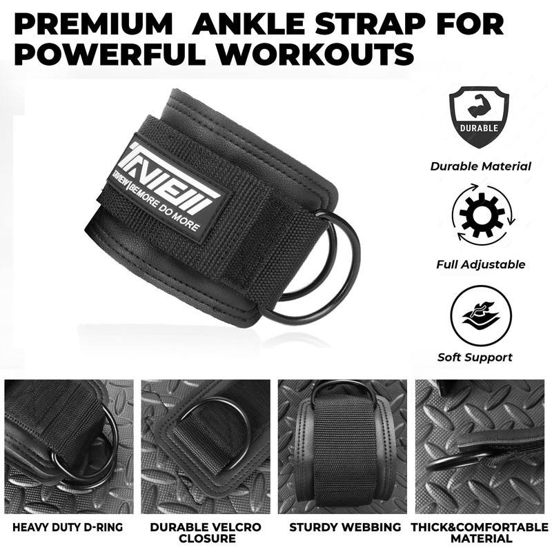 TAVIEW Ankle Straps Cable Machine Attachment for Gym - Cable