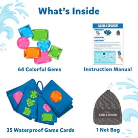 Skillmatics Seek & Splash Diving Gem Toys - Underwater Search and Find Game, Perfect for Swimming Pool & Summer Fun for Kids, Gifts for Boys & Girls Ages 6, 7, 8, 9 & Up