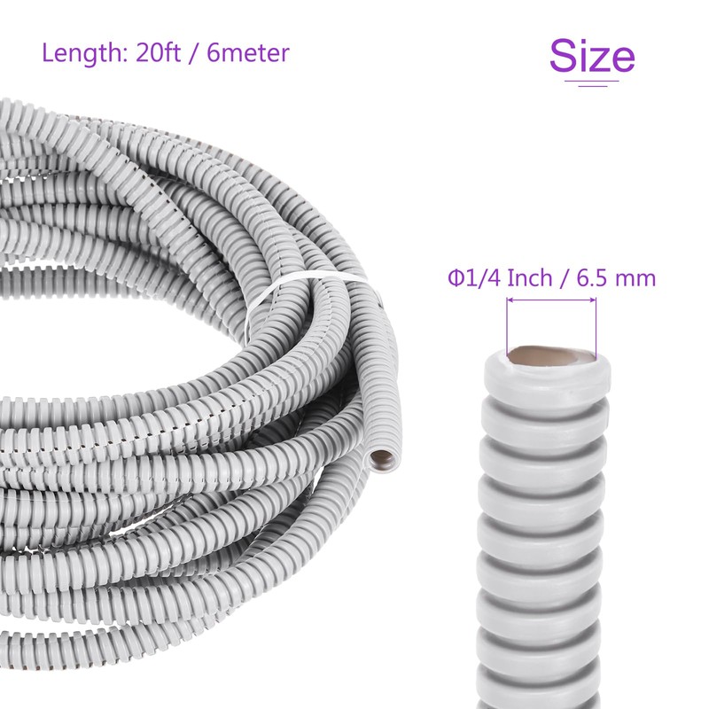 DMiotech 6m Wire Loom Split Tubing 6.5mm, Cord Protectors from