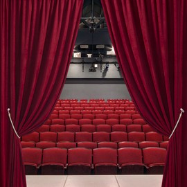 RYB HOME Red Velvet Curtains for Theater - Light & Heat Block Back Tabs Window Treatment Energy Efficient Drapes for Hotel Villa Living Room, Ruby Red, W52 x L108 inches, 2 Panels