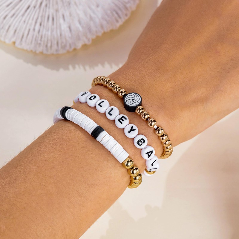 Game Day Bracelets Set for Women Men Football Bracelets Stack