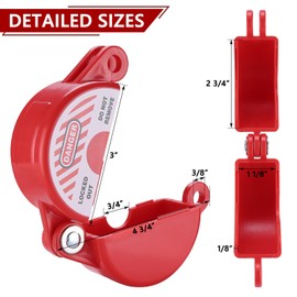 RealPlus Gate Valve Lockout and Keyed Alike Safety Padlock, Valve Lockout Device 1" to 2-1/2" Dia Valve Handle Secure for Water Spigot Faucet Propane Tank Lock Outdoor, Set of 2