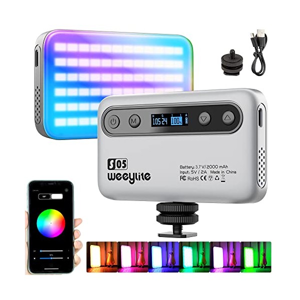 Weeylite CRI 95+ RGB On Camera Light, App Control Small