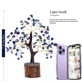 YATSKIA Lapis Lazuli Crystal Tree of Life, Feng Shui Gemstone Tree, Birthday Gifts for Women, Healing Crystal Gifts for Women, Gemstones Living Room Decor, Home Decor Gifts