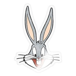 Spreadshirt Looney Tunes Bugs Bunny Head Vintage Sticker, max. 10 x 10 cm, 10 x 10 cm, Glossy Transparent