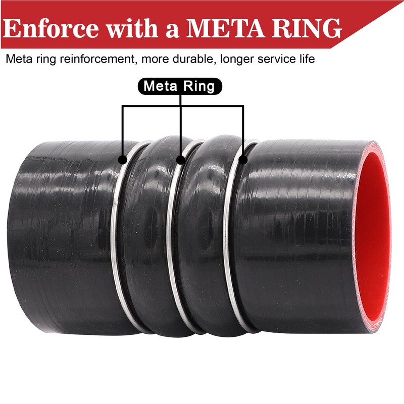 2PCS Silicone Hump Hose Charge Air Cooler,4-ply Aramid Reinforced Silicone