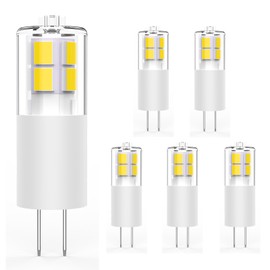 KAPATA G4 LED Bulbs Daylight White 5000K 3W 12V JC Bi-Pin Light Bulbs LED G4 20W-30W T3 Halogen Bulb Replacement Landscape Bulbs, 6 - Pack