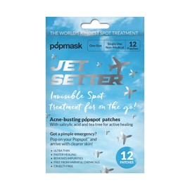 Popmask Jet Setter Hydrocolloid Opaque Pimple Patches Infused with Salicylic Acid to Treat Pimples & Tea Tree Oil to Soothe and Calm the Skin, 12 Opaque Dots