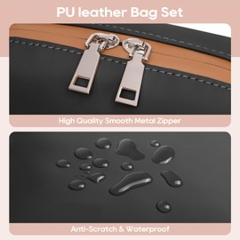 Joyway Travel Makeup Bag, Large Capacity Cosmetic Bags for Women, Waterproof Portable Pouch Open Flat Toiletry Bag Make up Organizer with Divider, Can be fitted with suspenders(Black)