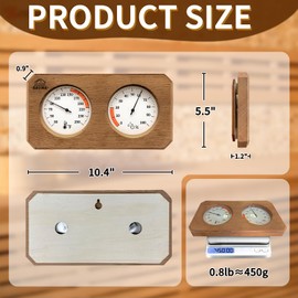 Asidius 2-in-1 Sauna Thermometer and Hygrometer, Canadian Red Cedar Sauna Thermometer, Sauna Thermometer Fahrenheit Gauge for Sauna Room, Sauna Accessories