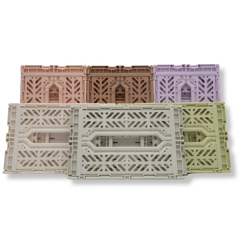 Collapsible Storage Box, Foldable Crate Organizer Bin with Handle, Stackable