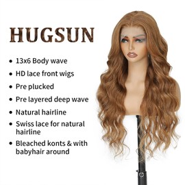 Chocolate Brown Lace Front Wig Human Hair 12A 250% Density HD Glueless Colored Brown 13X6 Body Wave Lace Front Wigs Human Hair pre Plucked with Baby Hair 26 Inch