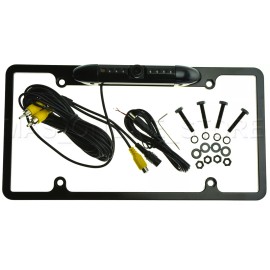 BLACK LICENSE PLATE FRAME WITH IR NIGHT VISION COLOR FRONT FRAME VIEW CAMERA W/ NIGHT VISION FOR PIONEER AVICX910BT R9