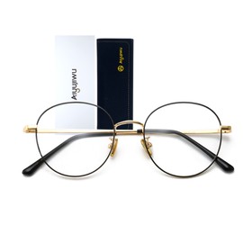 AIYUJIWU Blue Light Cut Glasses, Blue Light, UV Protection, UV Protection, Non-Degree, Stylish, PC Glasses, Computer Glasses, Date Glasses, Men's, Women's, Unisex, Lightweight, Radiation Prevention, black/gold