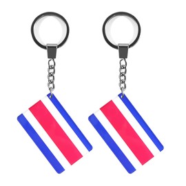 QQSD Costa Rica Flag Keychain Costa Rican Key Ring, 2 Pack