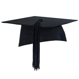 Graduation Cap for Adults Academic Costome, Bachelor and Master Ceremony, Mortarboard with Tassel Unisex (Black, S)