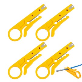 DOKRIN Wire Stripper, 4 Piece Wire Stripper for Safely Stripping Network Cables, Telephone Cables, Power Cables and Other Cables Without Damaging Internal Wiring