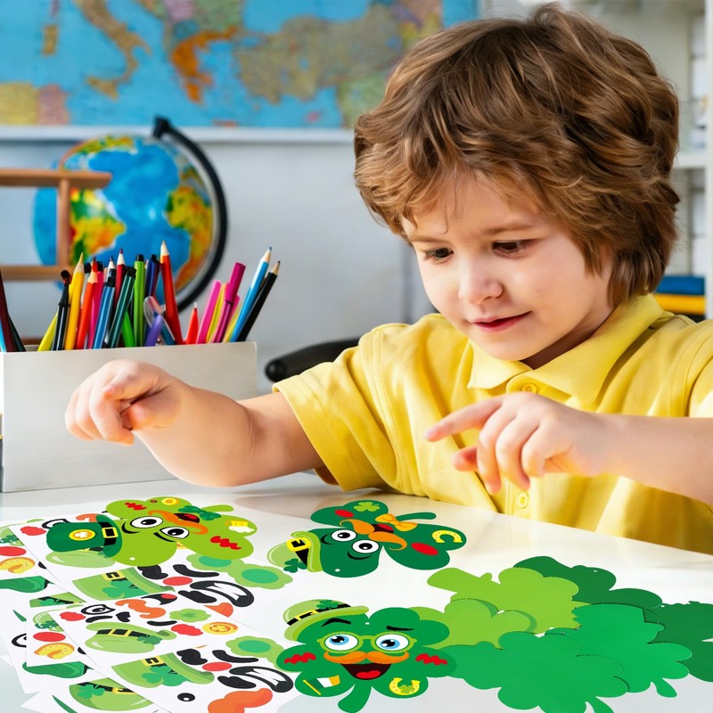 STEFORD 24 Pcs St. Patrick's Day Craft Kits for Kids,