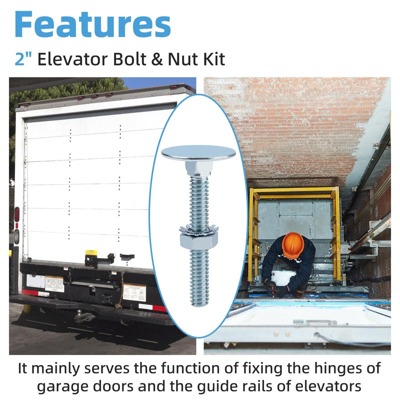 2" Elevator Bolt & Nut Kit (10 Pcs) Compatible with
