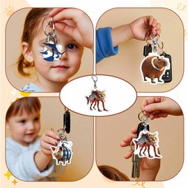 SZQZWY 24 Pcs Italian Brainrot Tralalero Tralala Keychain Toys,Funny Animals Tun Tung Tung Sahur Plush,Brainrot Shark Figures Backpack Charm.2-3inch Party Favors Gifts birthday decorations Key chain