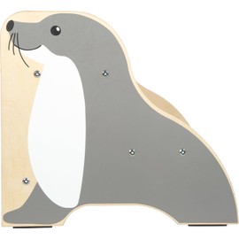 small foot Tritthocker Seehund „Wildlife“ aus Holz, stabiler und rutschfester Hocker im Seehund-Design, bis max. 150 kg, für Kinder ab 2 Jahren, 12669