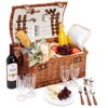 Juvale Picnic Basket for 4 People - 18.1 x 12.2