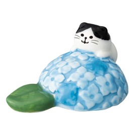 Decorore Corporation Flower Nyanko Chopsticks Rest Hydrangea Size: Approx. W3.8 D5 H2.4 MG-38686