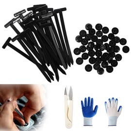 80pcs Nylon Universal Tie Buckles, Plastic Multipurpose Universal Nylon Cable Tie Buckles with Gloves Suitable for Motorcycle Car Bumper Daily Repair