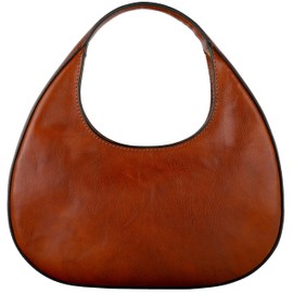 Time Resistance Leather Handbag - Brown Purse for Women - Moon Bag - Top Handle Bag – Crescent Hobo Bag