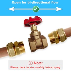 GUXGUY 1/2” Brass Gate Valve DN15, NPT Brass Female Threaded Rotary Globe Valve for Water Pipes, Fuel Water Gas Flow Control, Air Switches, Water Meter Front Switches and Air Compressors, etc