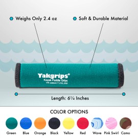 Yakgrips Takeapart Kayak Paddle Grips, No-Slip, Prevents Blisters (Green) - Cascade Creek