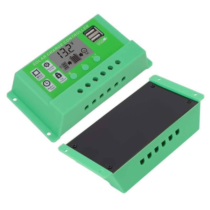 Green PWM Solar Charge Controller LCD Large Screen Display Photovoltaic