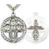 Heartland Store Men's Sterling Silver Circular 4 Way Cross Pendant